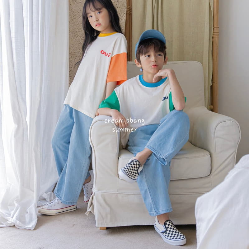 Cream Bbang - Korean Children Fashion - #Kfashion4kids - Sleeves Color Tee - 4