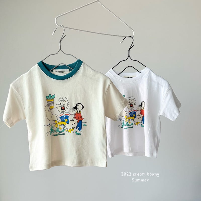 Cream Bbang - Korean Children Fashion - #littlefashionista - Olive Tee