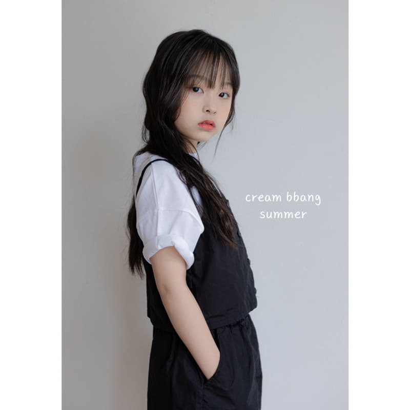 Cream Bbang - Korean Children Fashion - #magicofchildhood - Simple Busiter Top Bottom Set - 2