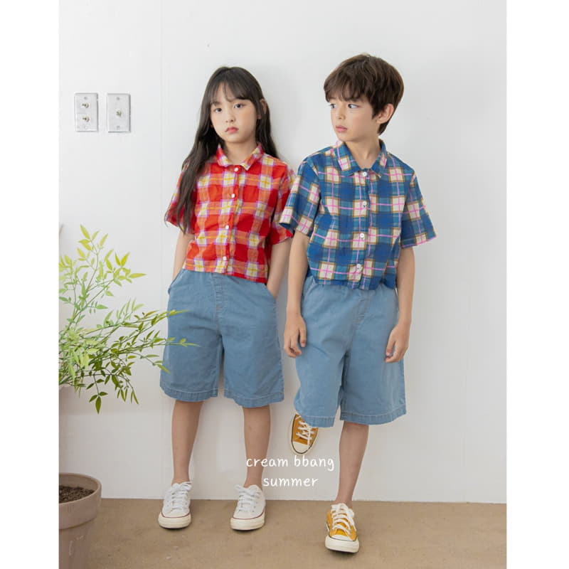 Cream Bbang - Korean Children Fashion - #prettylittlegirls - Track Denim Shorts - 6