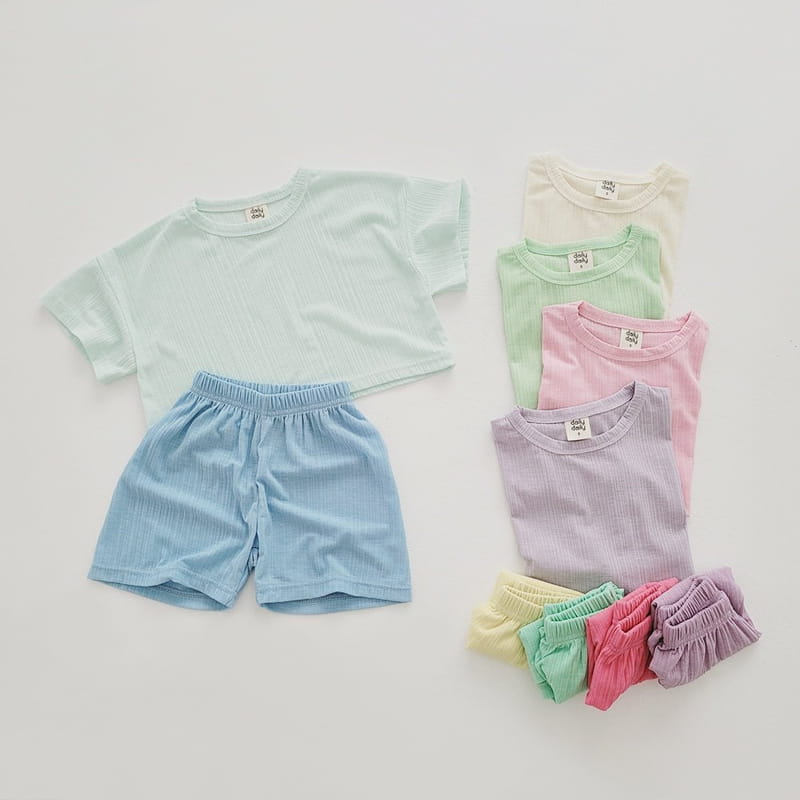 Daily Daily - Korean Children Fashion - #kidzfashiontrend - Crop Top Bottom Set - 12