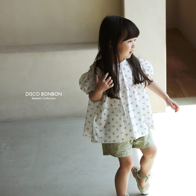 Disco Bonbon - Korean Children Fashion - #kidsshorts - White Balloon Blouse - 4