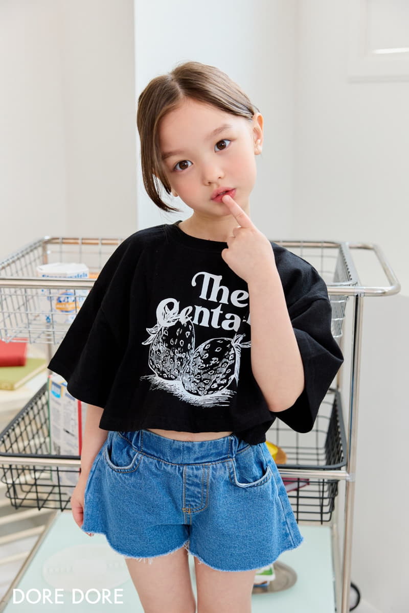 Dore Dore - Korean Children Fashion - #fashionkids - Crop Strawberry Tee - 11