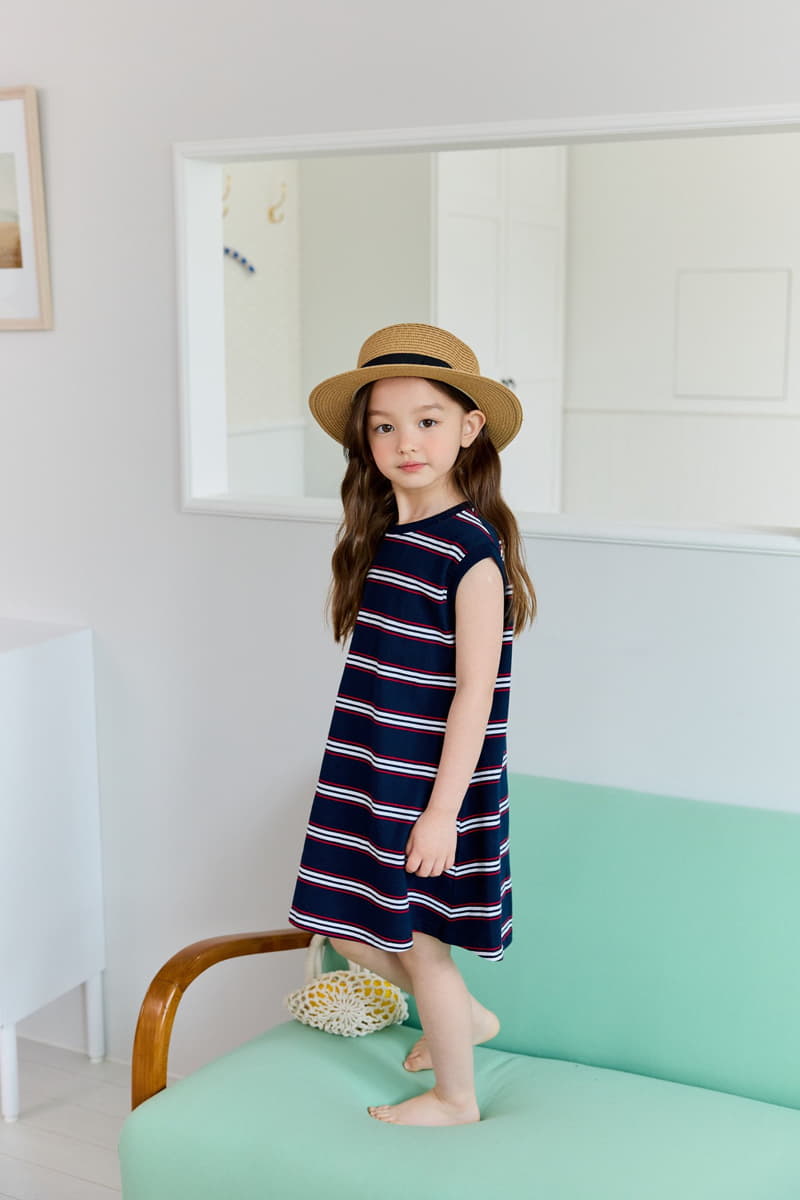 Dore Dore - Korean Children Fashion - #fashionkids - A Line Stripes One-piece - 8