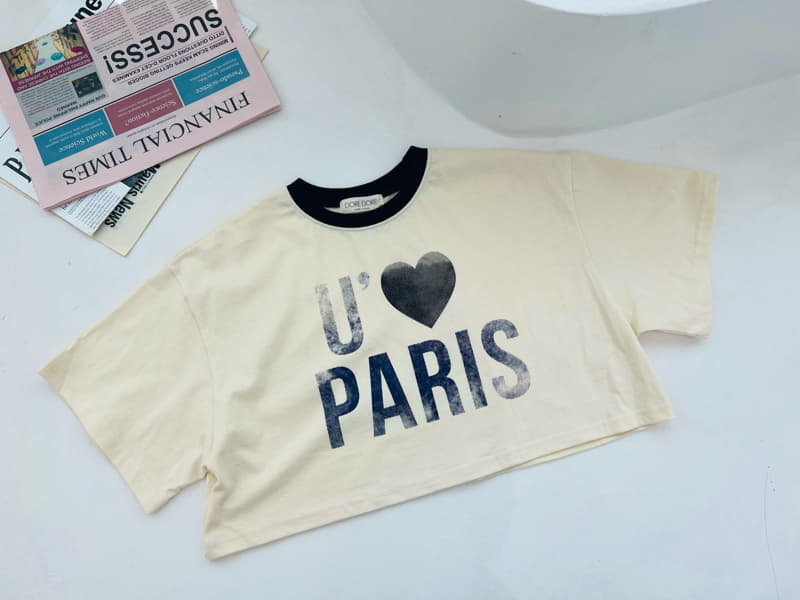 Dore Dore - Korean Children Fashion - #kidsshorts - Paris Crop Tee