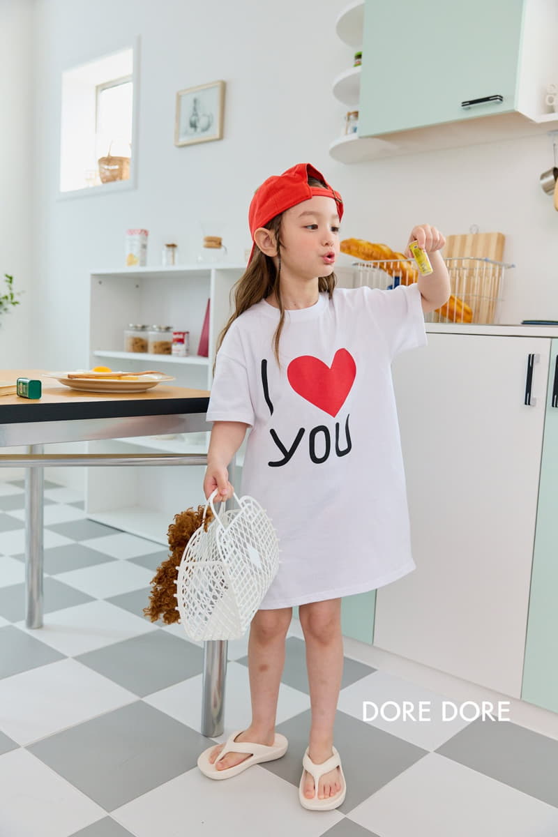 Dore Dore - Korean Children Fashion - #minifashionista - I Love U One-piece - 3