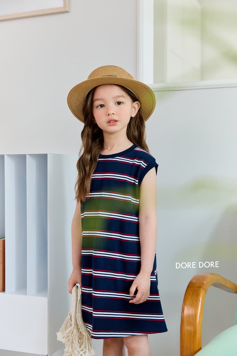 Dore Dore - Korean Children Fashion - #prettylittlegirls - A Line Stripes One-piece - 2