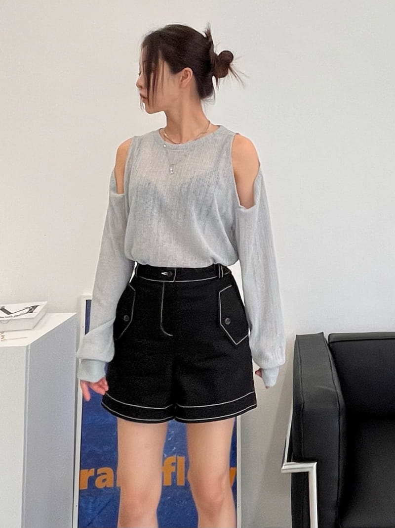 Flipar - Korean Women Fashion - #momslook - Stitch Shorts - 3