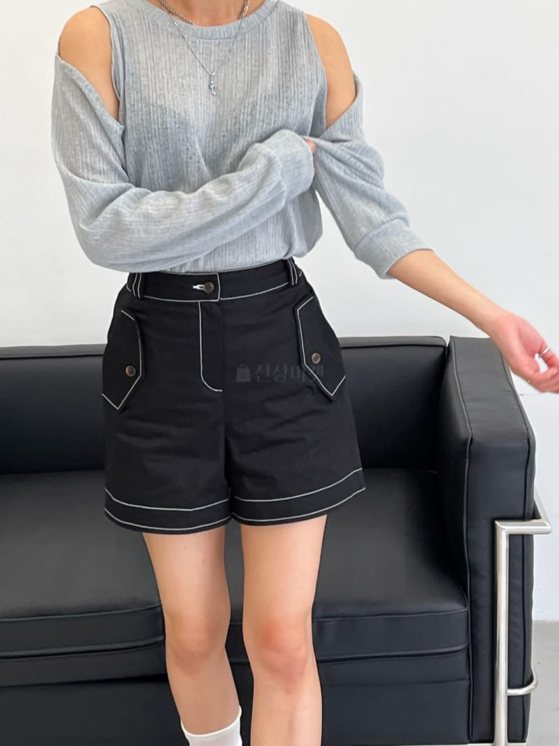 Flipar - Korean Women Fashion - #momslook - Stitch Shorts - 4