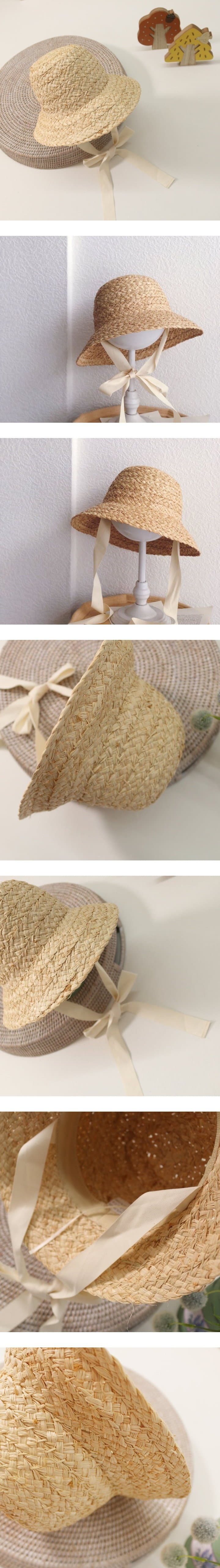 G Flower - Korean Children Fashion - #kidsstore - Circle Straw Srring Hat 53cm