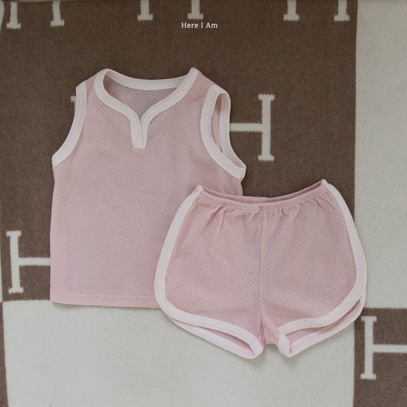 Here I Am - Korean Children Fashion - #kidzfashiontrend - Mesh Top Bottom Set - 2