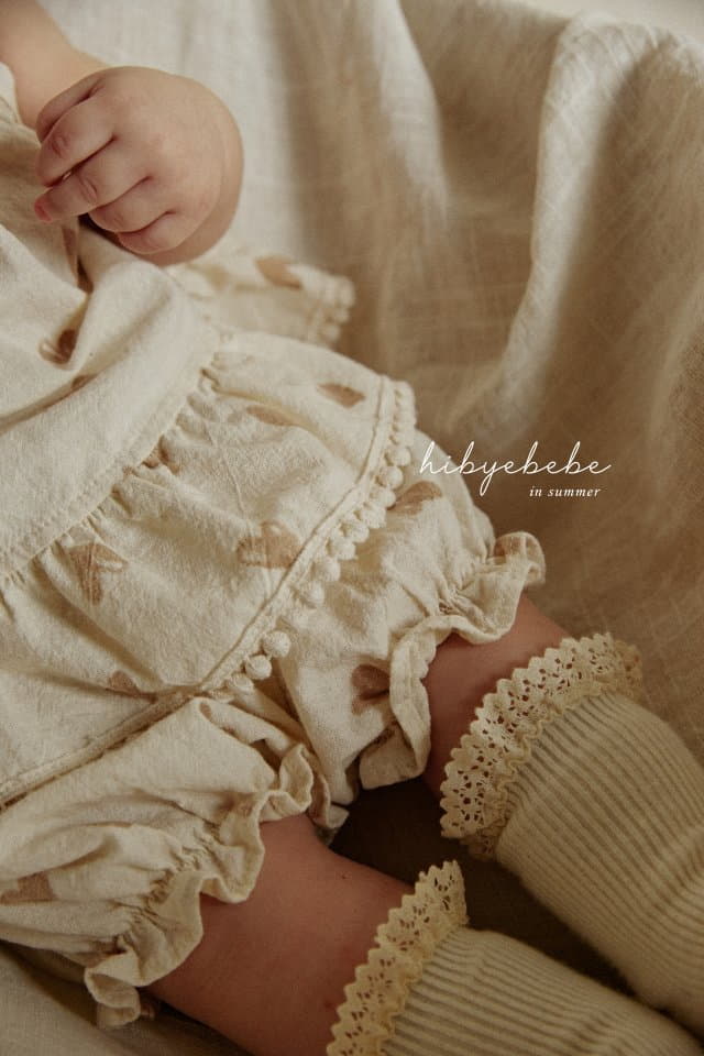 Hi Byebebe - Korean Baby Fashion - #babyfever - Heart Frill Top Bottom Set - 12