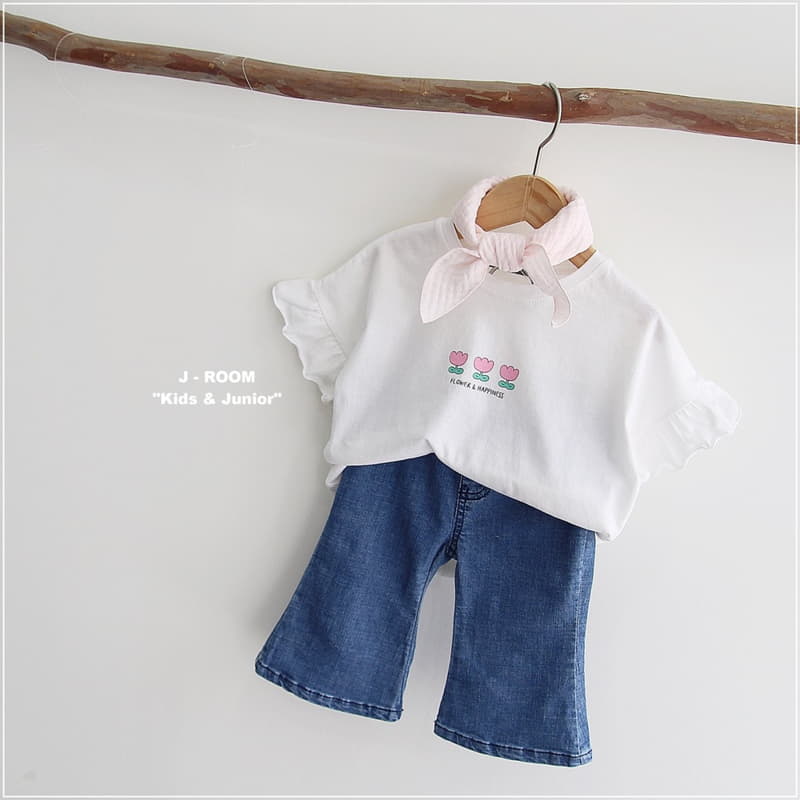 J-Room - Korean Children Fashion - #Kfashion4kids - Flower Frill Sleeves Tee - 8