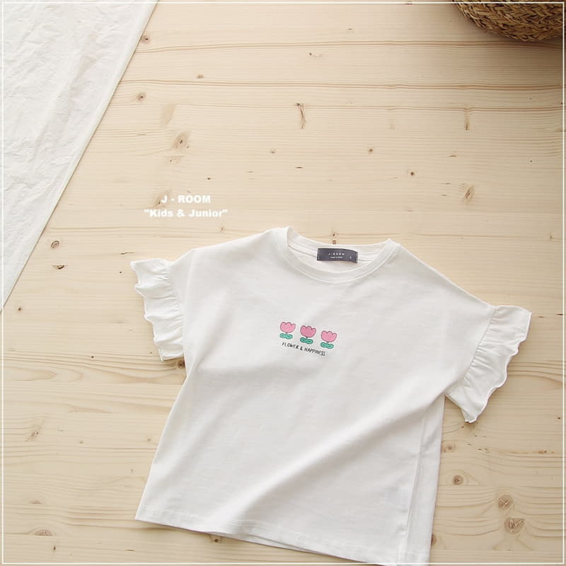 J-Room - Korean Children Fashion - #discoveringself - Flower Frill Sleeves Tee - 3