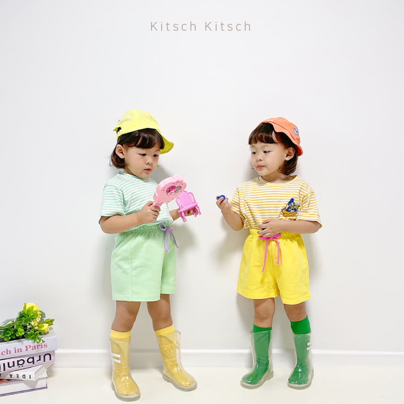 Kitsch Kitsch - Korean Children Fashion - #childrensboutique - D Summer Fruit Stripes Top Bottom Set - 11