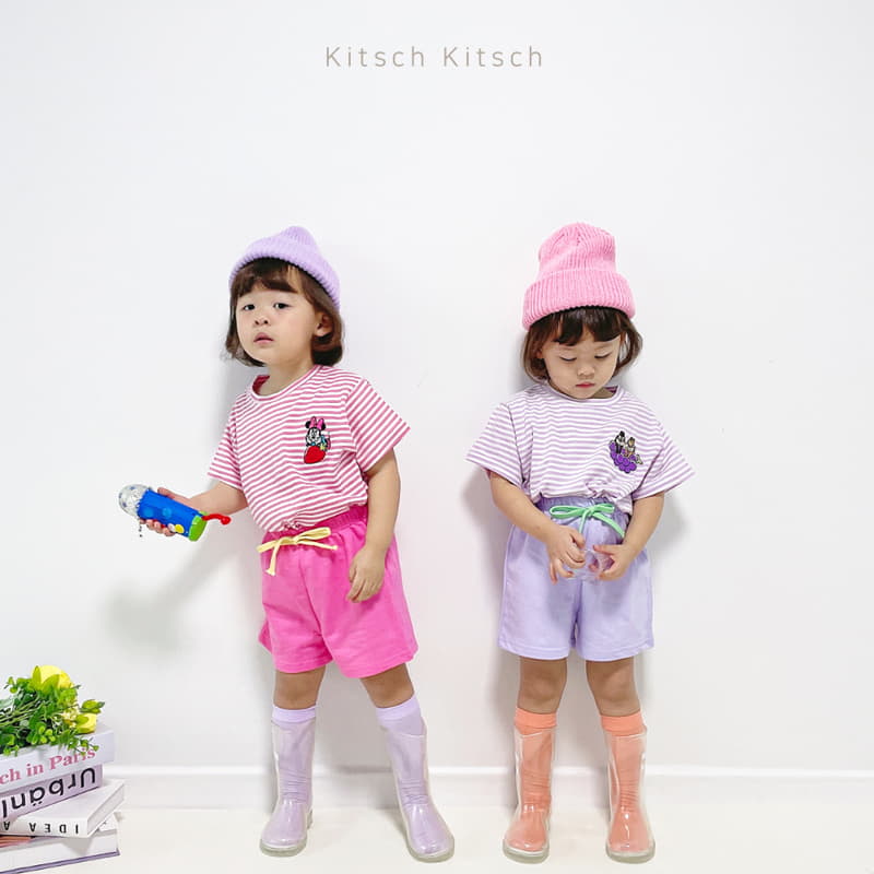 Kitsch Kitsch - Korean Children Fashion - #toddlerclothing - D Summer Fruit Stripes Top Bottom Set - 8