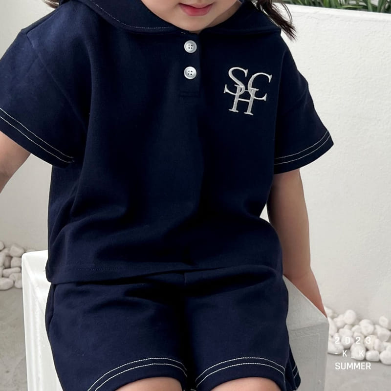 Kk - Korean Children Fashion - #childrensboutique - Stitch Top Bottom Set - 11