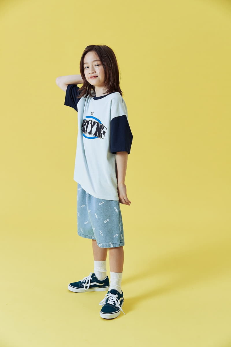 Kokoyarn - Korean Children Fashion - #childofig - Logo Printinb Denim Shorts