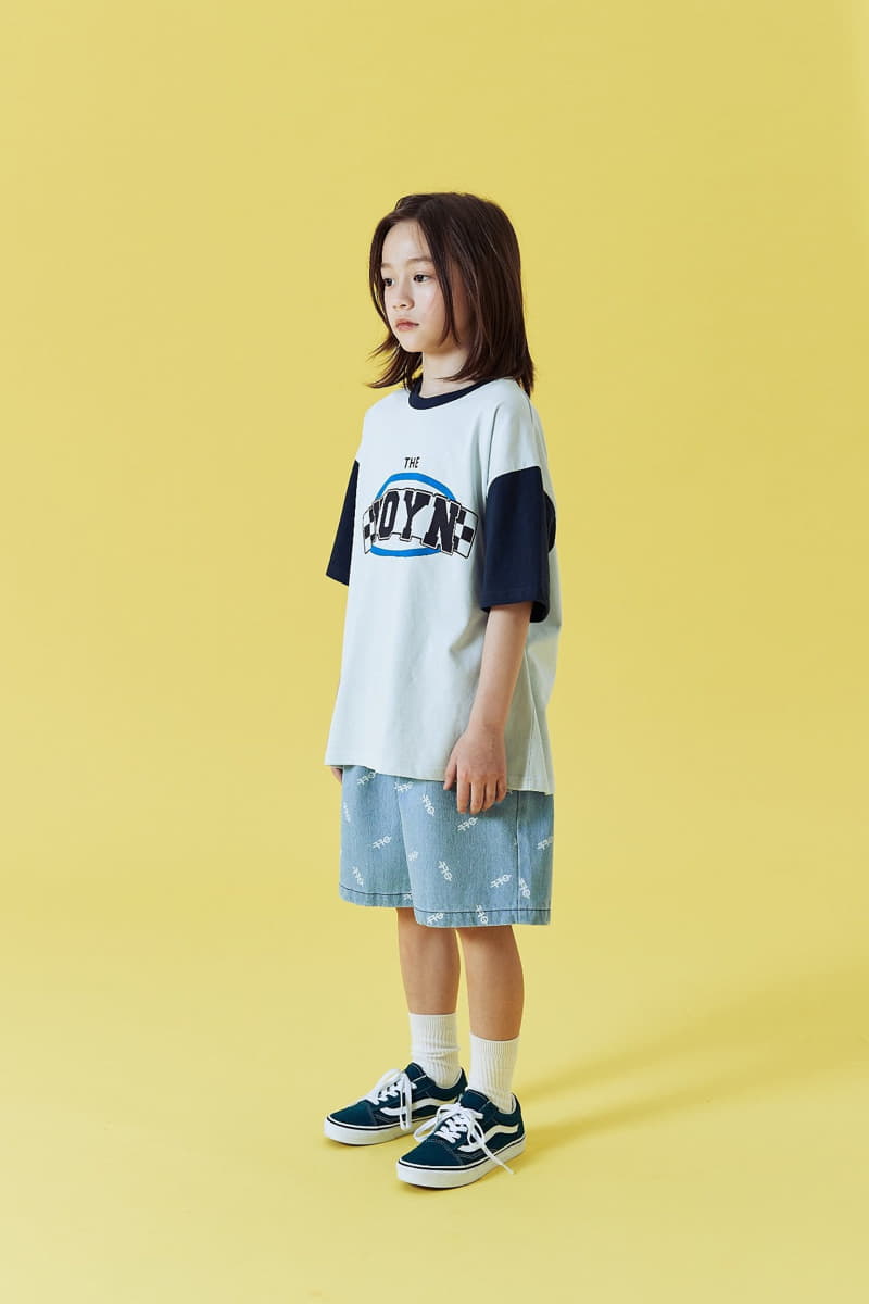 Kokoyarn - Korean Children Fashion - #fashionkids - Logo Printinb Denim Shorts - 5