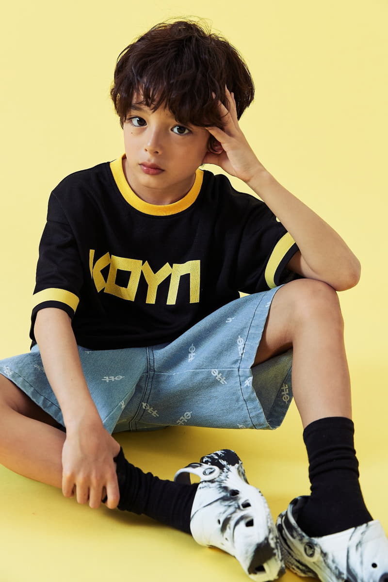 Kokoyarn - Korean Children Fashion - #kidzfashiontrend - Logo Printinb Denim Shorts - 8