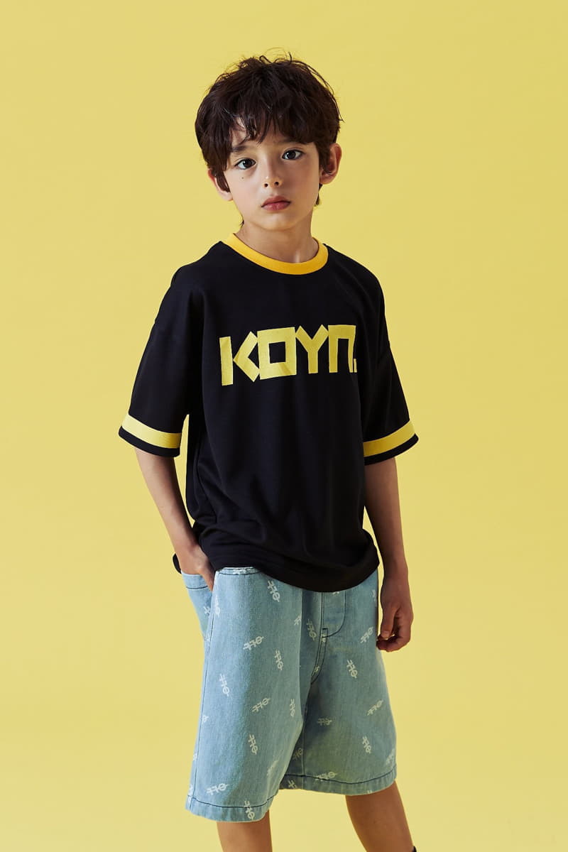 Kokoyarn - Korean Children Fashion - #littlefashionista - Logo Printinb Denim Shorts - 10