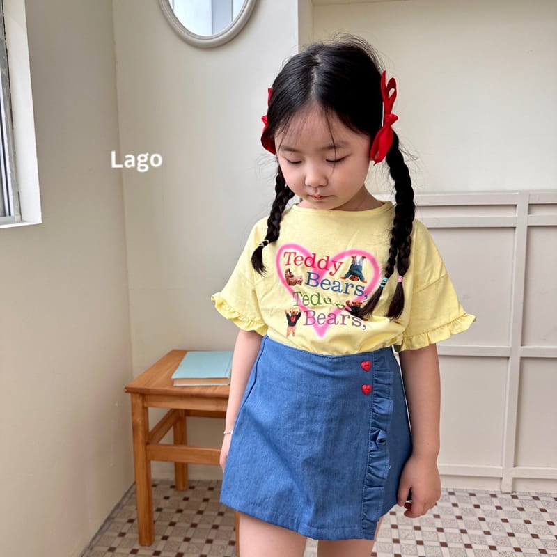 Lago - Korean Children Fashion - #childofig - Frill Denim Shorts - 6