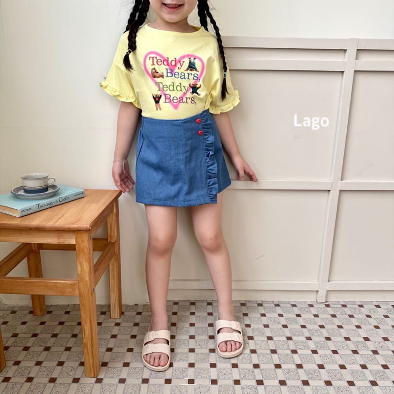 Lago - Korean Children Fashion - #childrensboutique - Frill Denim Shorts - 7