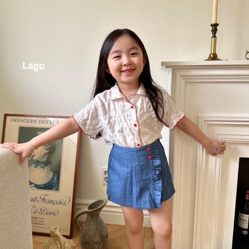 Lago - Korean Children Fashion - #designkidswear - Frill Denim Shorts - 8