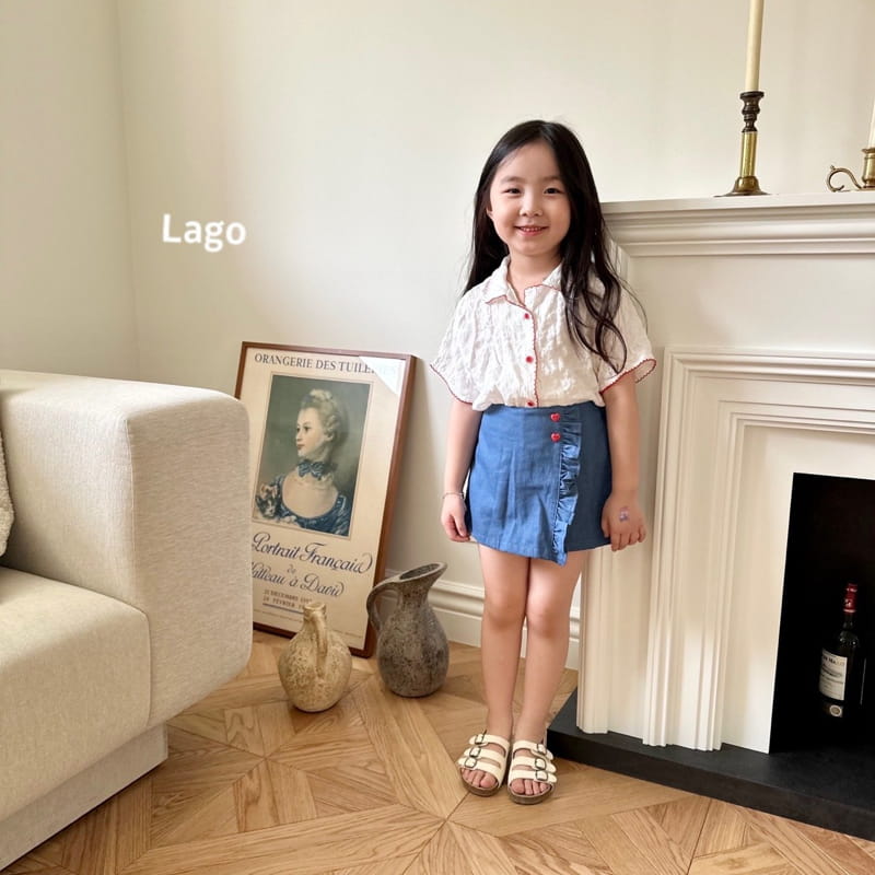 Lago - Korean Children Fashion - #fashionkids - Frill Denim Shorts - 10