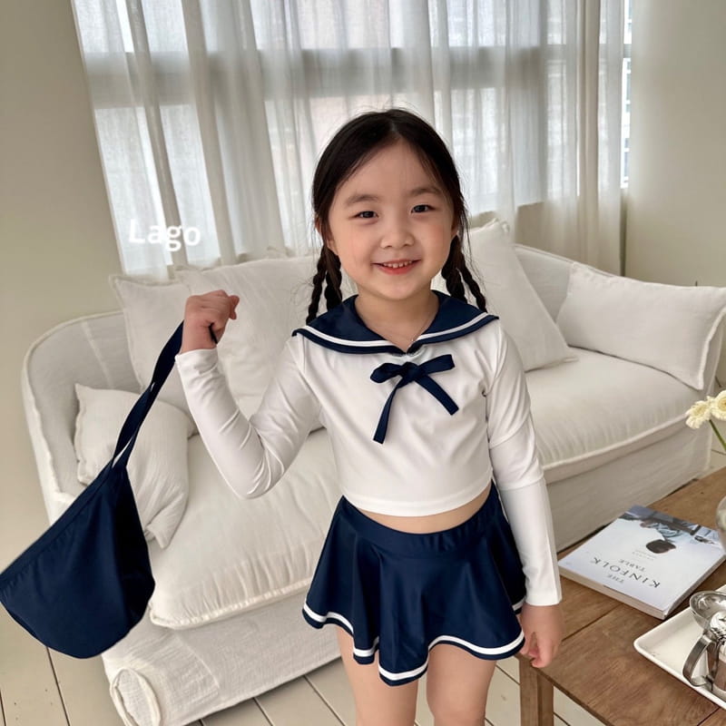 Lago - Korean Children Fashion - #kidsshorts - Sailor Swimwear Hat Bag Set - 12