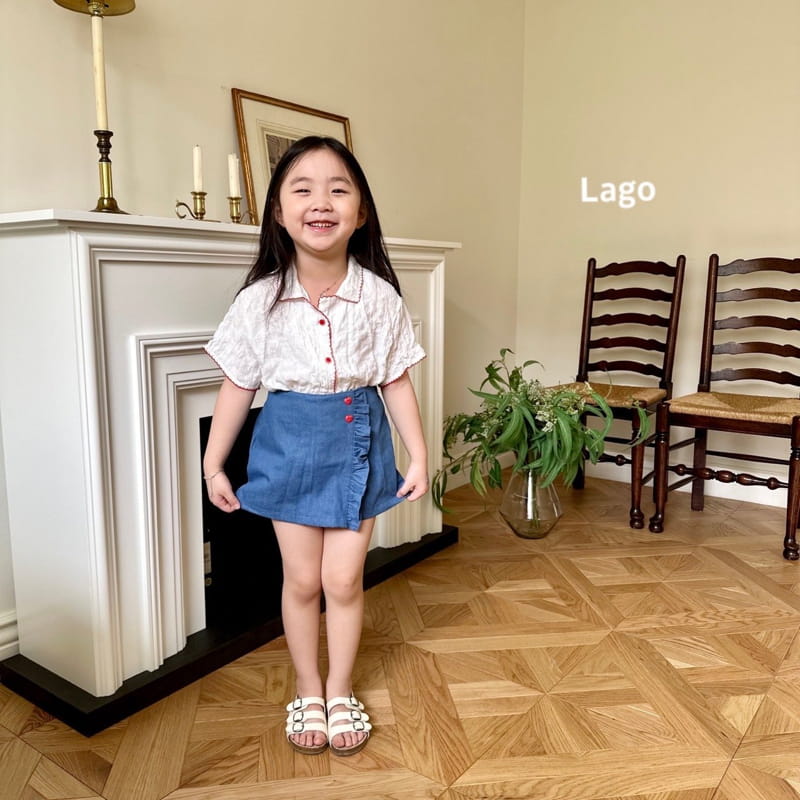 Lago - Korean Children Fashion - #kidsshorts - Frill Denim Shorts - 11