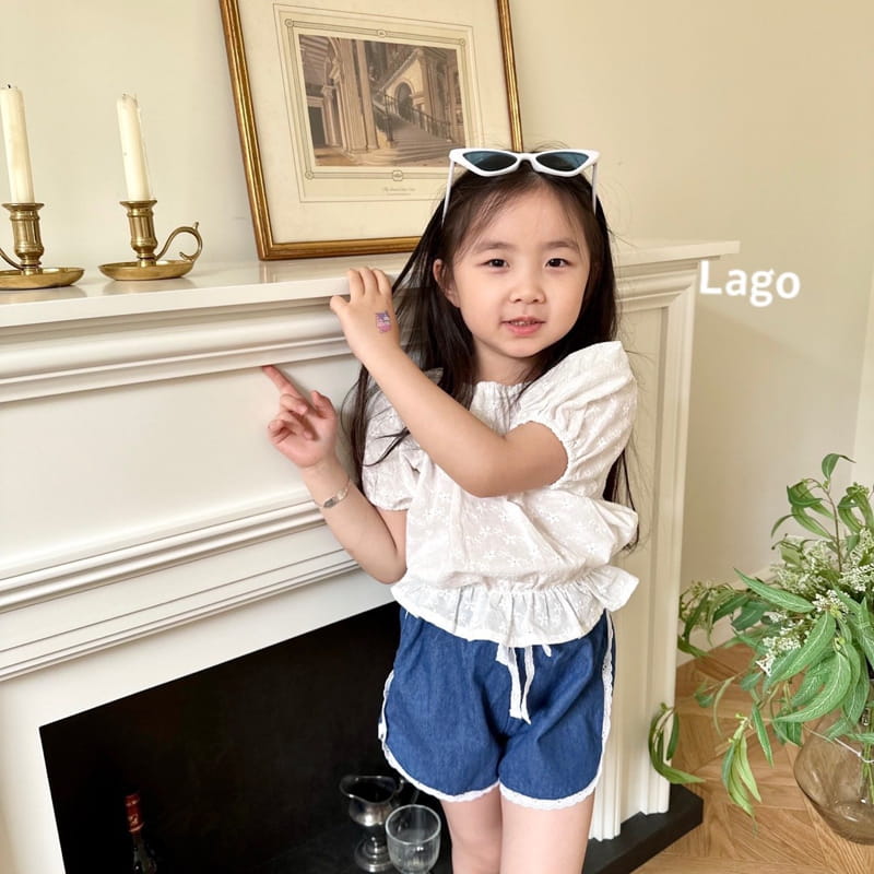 Lago - Korean Children Fashion - #kidsshorts - Eyelet Blouse - 10