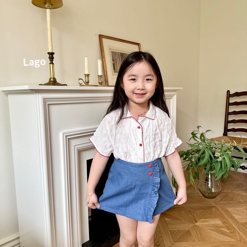 Lago - Korean Children Fashion - #kidsstore - Frill Denim Shorts - 12