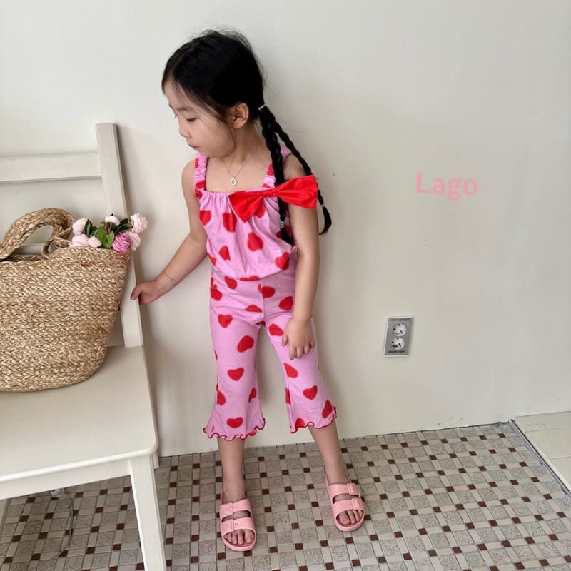 Lago - Korean Children Fashion - #minifashionista - Heart Ribbon Top Bottom Set - 8