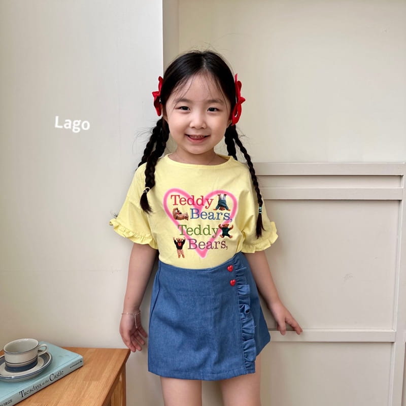 Lago - Korean Children Fashion - #prettylittlegirls - Frill Denim Shorts - 2