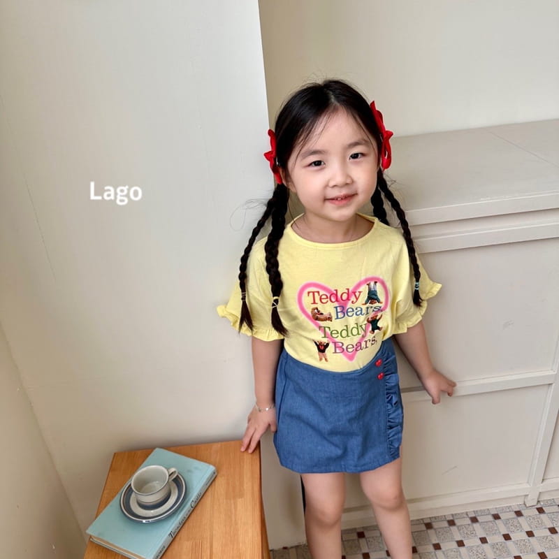 Lago - Korean Children Fashion - #stylishchildhood - Frill Denim Shorts - 5