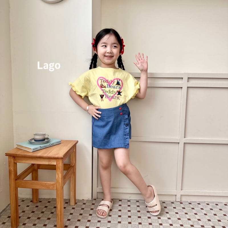 Lago - Korean Children Fashion - #todddlerfashion - Frill Denim Shorts - 3