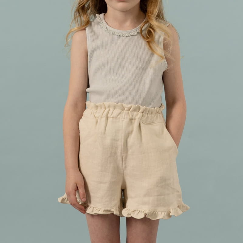 Le Bev - Korean Children Fashion - #designkidswear - Linen Frill Shorts - 5