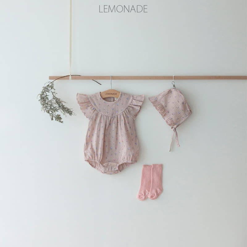 Lemonade - Korean Baby Fashion - #onlinebabyboutique - Jasmine Bodysuit with Bonnet - 3