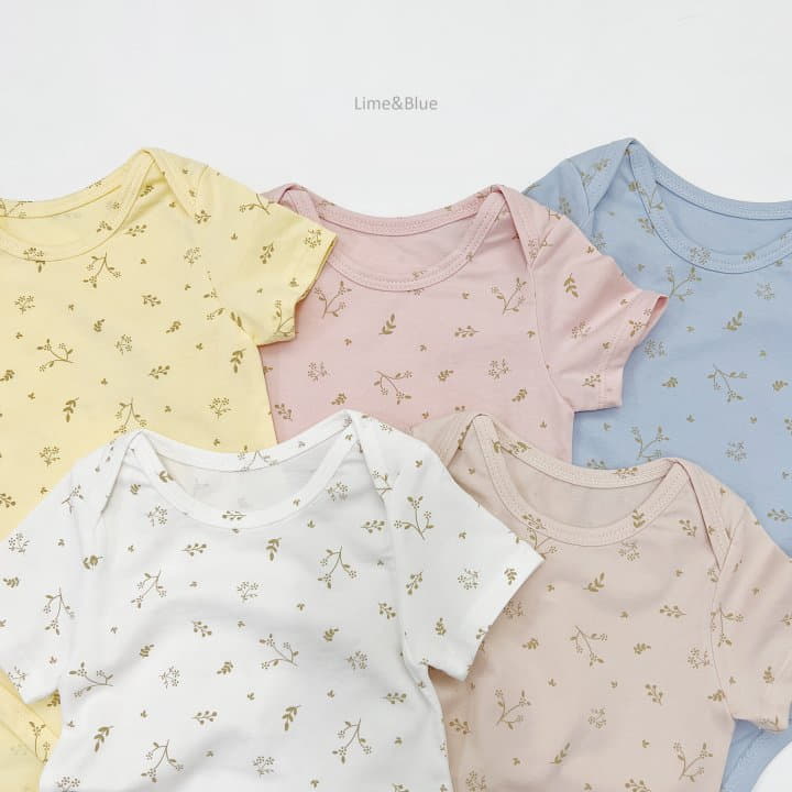 Lime & Blue - Korean Baby Fashion - #babyfashion - Floral Bodysuit - 2