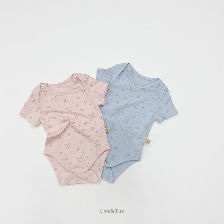 Lime & Blue - Korean Baby Fashion - #babyfever - Floral Bodysuit - 3