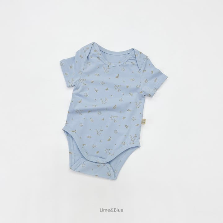 Lime & Blue - Korean Baby Fashion - #babyoninstagram - Floral Bodysuit - 6