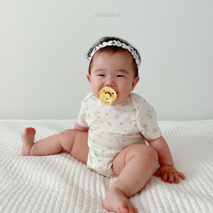 Lime & Blue - Korean Baby Fashion - #onlinebabyshop - Floral Bodysuit - 12