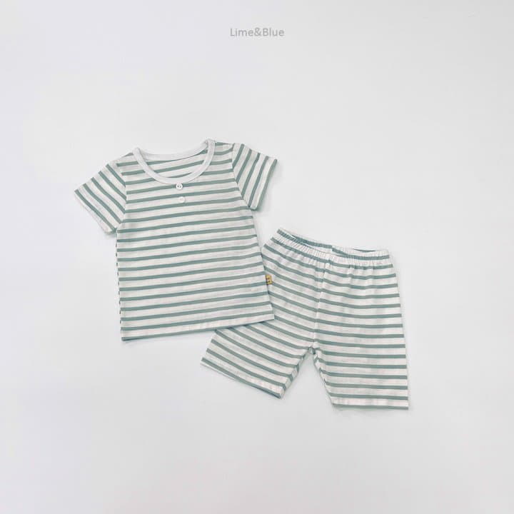 Lime & Blue - Korean Children Fashion - #Kfashion4kids - Stripes Easywear - 7