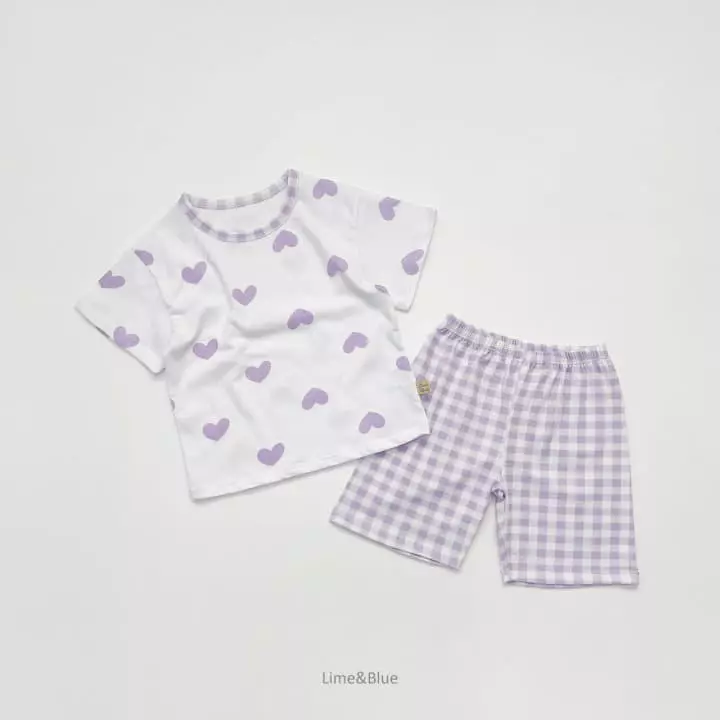 Lime & Blue - Korean Children Fashion - #Kfashion4kids - Heart Check Easywear - 8