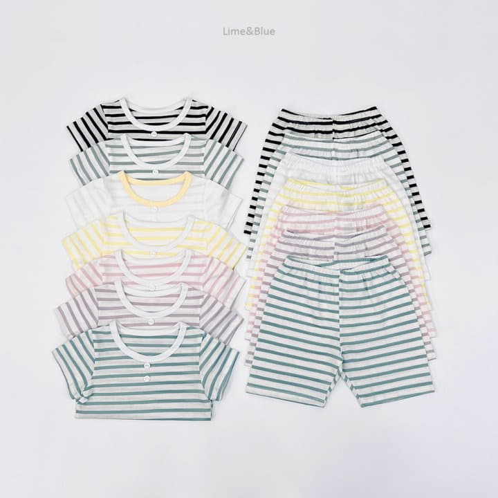 Lime & Blue - Korean Children Fashion - #designkidswear - Stripes Easywear