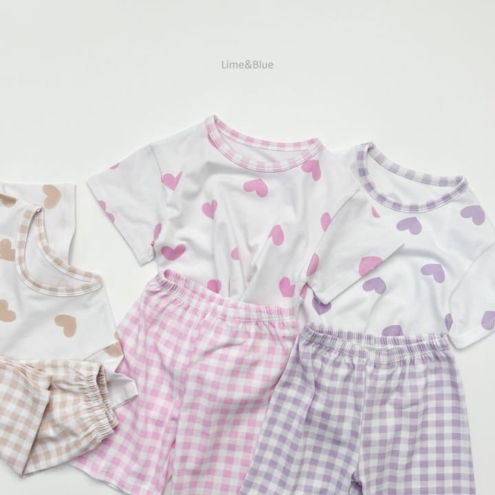 Lime & Blue - Korean Children Fashion - #designkidswear - Heart Check Easywear - 2