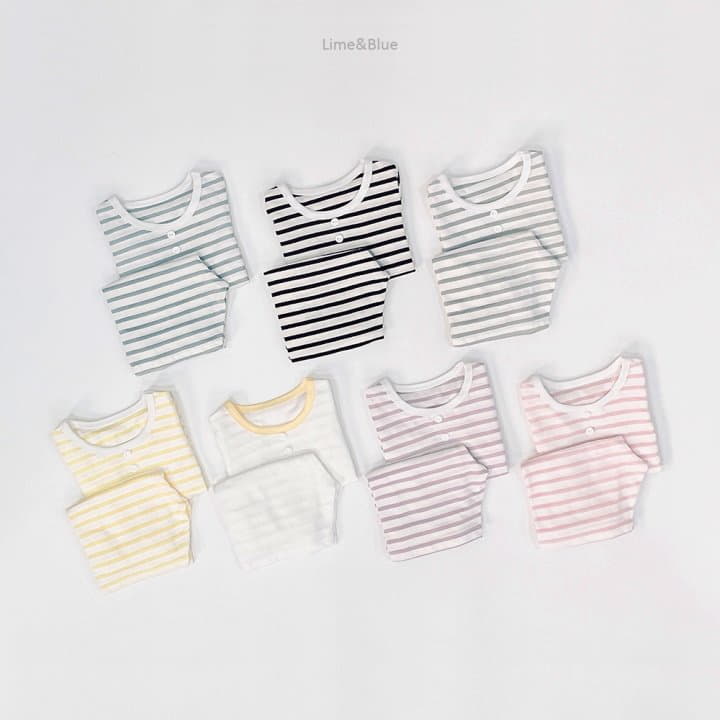 Lime & Blue - Korean Children Fashion - #fashionkids - Stripes Easywear - 3