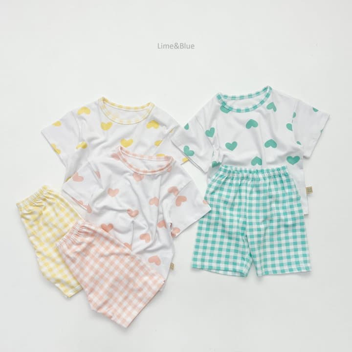 Lime & Blue - Korean Children Fashion - #discoveringself - Heart Check Easywear - 4