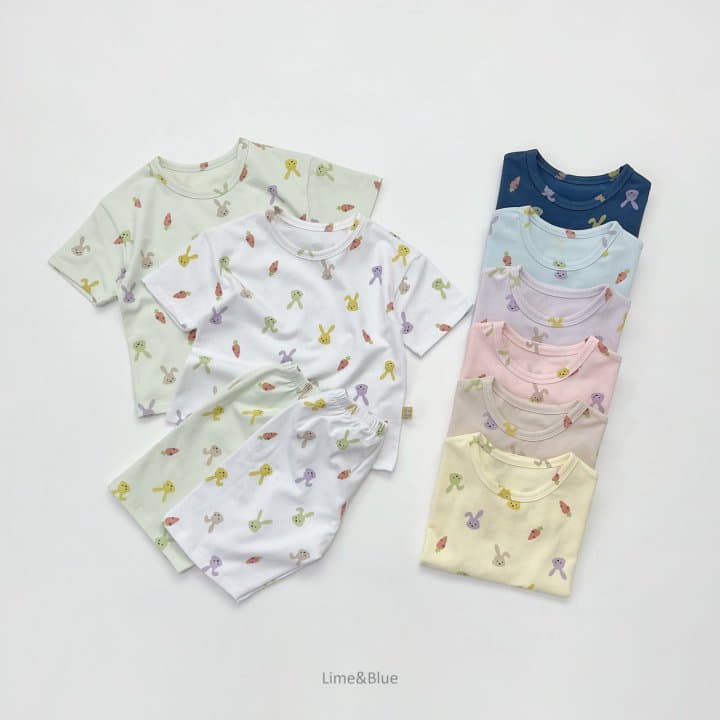 Lime & Blue - Korean Children Fashion - #kidsshorts - Carrot Rabbit Easywear Mom Dad